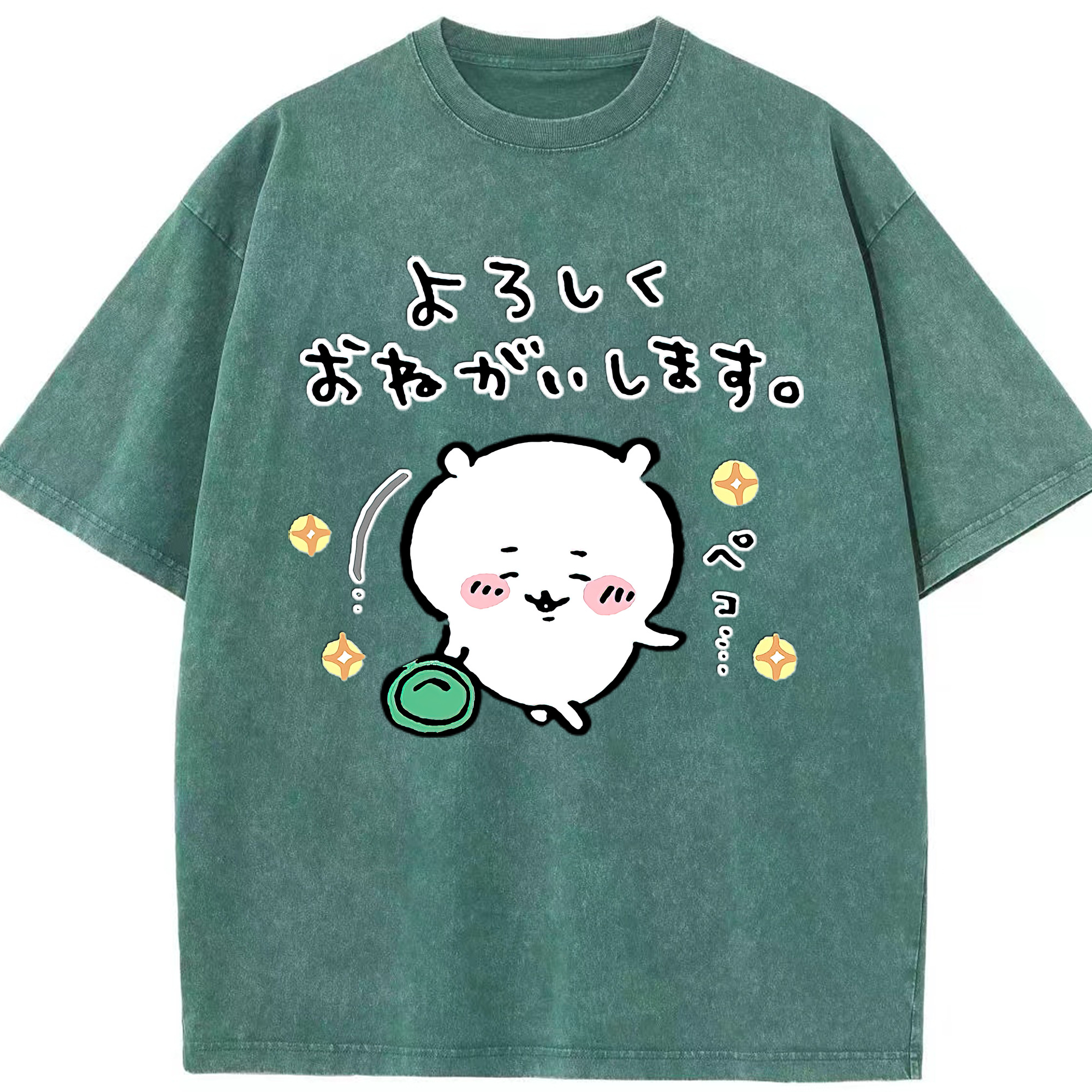 （画像用） ちいかわ ちいかわ Chii-kawa chiikawa 綿100% ヴィンテージ風 半袖Tシャツ（フロントプリント）
